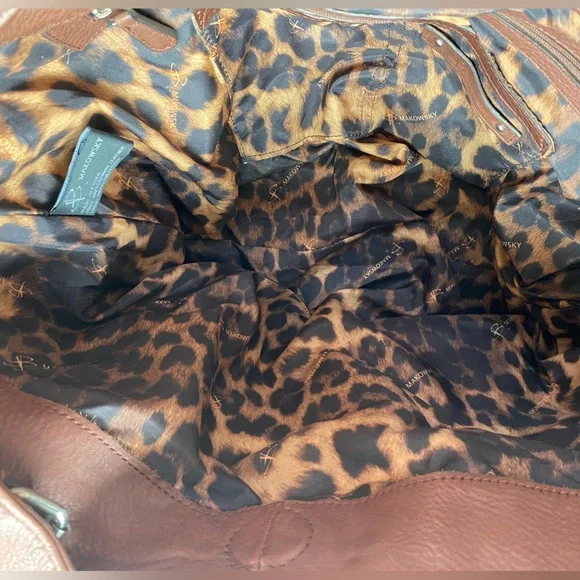 EUC B. Makowsky Leather Brown Sloughy Shoulder Bag - Picture 7 of 16